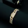 Hip Hop Bracelet Bangles Diamond Luxury Zircon 14k Gold Cuban Link Chain Iced Out Bracelet for Men