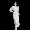 French Lace Midi Dresses for Women 2023 Summer Elegant Party Female Clothes Sweet Vintage Short Sleeves Korean Evening Dress 240304