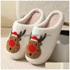 Kleding Accessoires Voor Pluche Spullen Winter Kerst Herten Katoen Pantoffels Thuis Koppels Indoor Warm Drop Levering Speelgoed Geschenken Spullen Otri0