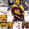 Брок Фабер Райан Джонсон Миннесота Хоккей 2023 Мужская майка Frozen Four Джексон ЛаКомб Джексон Нельсон Джимми Снаггеруд Логан Кули Миннесота Голден Гоферс Трикотажные изделия