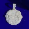 Hiphop Fine Jewelry Rapper Design Moissanite 925 Argent Or Glacé Monde Mine Globe Carte Pendentif