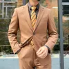 Boutique Plus-size S-5XL (blazer+ Pants) Men's Fashion Business All Wool Gentleman Casual Wedding Korean Version Hosting 2-piece