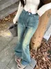 Slergiri Korean Fashion Vintage Flare Jeans Womens Y2k Stretch Slim Trousers Streetwear Casual Ladies Bell Bottom Denim Pants 240306