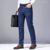 Jeans pour hommes 2024 classique affaires coton confortable élastique lâche pantalon en denim droit