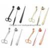 Mum Tutucular Aksesuar Hediye Paketi 3 1 Set Paslanmaz Çelik Çan Snuffers Wick Firmmer Kepçe 3pcs/Set FY5236 AU23 DRAP TESLİMİ DH29S