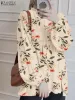 Одежда Zanzea Vintage с длинным рукавом Florla Printed Blous