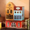 Architectuur/DIY-huis Poppenhuis Minipop DIY-set voor het maken van kamerspeelgoed Thuis Slaapkamerdecoratie met meubilair Houten ambachten 3D-puzzel Meisjes Birt