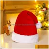 Decorações de Natal Chapéu de Natal Vermelho Macio P Listrado Snowflak Chapéus Papai Noel Cosplay Cap Crianças Adts Xmas Party Decoração Caps Dhhvl