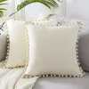 Zielony niebieski szary różowy solidny aksamitna poduszka dekoracyjna miękka aksamitna pokrywka poduszki z pompomem sofa poduszka poduszka 30x50 cm 240306