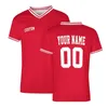 Red Men Soccer Jersey Football Shirts Sublimation Blanks Custom Breatble Tshirt för lagspel 240228