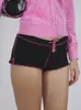 Shorts femininos Rockmore Coquette Kawaii Contraste Costura Mini Low Rise Bottoms Coreano Sexy Mulheres Calcinhas Y2K Estética Bow Imprimir Curto