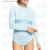 Women's Swimwear Womens Rush Guard swimsuit UPF50+breathable quick drying long sleeved swimming surfing beach water sports flower Q240306