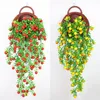Decorative Flowers 1 Pc Artificial Plant Not Withered No Watering Realistic Decorate Plastic Red Beans Hanging Party Decoration Home