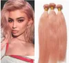 Różowe wiązki włosów różowe złoto proste włosy wątki Brazylijskie proste różowe włosy przedłużenia 3PCSLOT6438143