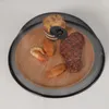 Set di stoviglie 1 pezzo Copripiatto Piatto in rete Tavolo da pranzo Stile rotondo Anti zanzare Cucina Acciaio inossidabile (Nero)