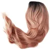 Parrucche per capelli parrucca sintetica a onda lunga con radice scura ombre rosa per donne cosplay naturale cosplay di Halloween party resistente al calore 240306 240306
