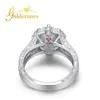 Popular Main Stone 8mm 2carat Round Cut Moissanite 9k 14k 18k White Gold Wedding Rings for Women