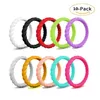 Band Rings 10 couleur/Lot femmes mariage Sile bande anneaux couleur unie torsadé Flexible confortable Pinky bague pour hommes S fiançailles Dhads