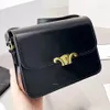 Yeni Tasarımcı Teen Triomph Deri Deri Cowhide Bag Crossbody Kumaş Baskı Çantası Eyer Çantası