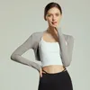 Aktive Shirts Herbst und Winter Yoga Strickjacke Tanz Ballett Weste Sport Fitness Kleiner Mantel Kurze elegante Mode weiblich