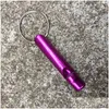 Nyckelringar Metal Whistle Keychains Portable Self Defense Keyrings Rings Holder Fashion Car Key Chains Accessories Outdoor Cam Survival DHI8N