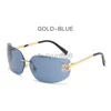 Luxury designers sunglasses New Fashionable Sunglasses Frameless Instagram Popular on the Internet Same Style Women's Metal Sunglasses