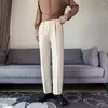 Calças masculinas Primavera / Verão Pequeno Terno Solto e Drapeado Instagram Estilo Hong Kong Perna Reta Larga Chão Arrastando Calça