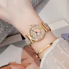 Hete verkopende horlogefabrikanten, eenvoudige met diamanten ingelegde quartzhorloges, dameshorloges vakantiegeschenken