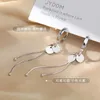 Boucles d'oreilles pendantes à la mode, disque Simple, Long pampilles, bijoux de charme élégants pour fille, cadeau d'anniversaire pour petite amie