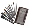 12pcs pinceaux de maquillage de haute qualité ensemble poudre contour blush visage Kabuki brosse yeux maquillage brosse outils cosmétiques de cheveux de chèvre avec un sac2000612