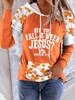 2023 Autumn Winter Are You Falloween Jesus Maple Leaf Kangaroo Pocket Hoodie Streetwear Women Long Sleeve Unique Sweatshirt 240305