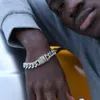 Gioielli hip hop personalizzato punk 18k oro oro a catena cubana link moissanite zircone zircone ghiacciato bracciale da tennis