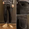 Jeans pour hommes Gmiixder coréen élégant automne hiver pantalon droit lâche style hong kong polyvalent décontracté simple pantalon long