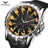 ONOLA marque unique montre à quartz homme luxe or rose cuir cool cadeau pour homme montre mode décontracté étanche Relogio Masculino 2238u