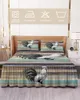 Bed Skirt Farm Animal Rooster Wood Grain Elastic Fitted Bedspread With Pillowcases Mattress Cover Bedding Set Sheet