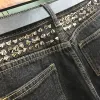 Shorts Gland avec rivet perles short en jean femme taille haute rivet perles trou short en jean punk street style short chaud wq1627