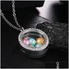 Lockets Fashion Big Pearl Cage Locket Pendant Necklace For Women Elephant Cross Owl Tree Living Memory Beads Glass Magnetic Floating D Dhikm