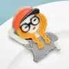 Brooches Wuli&baby Acrylic Cool Girl For Women Wear Cap Glasses Yellow Hair Lady Figure Party Casual Brooch Pins Gifts