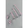 Handtag drar Crystal Glass Series Diamond Pink Furniture Door Knobs Dresser Der Garderob Köksskåp Skåp Accesso8779447 DHD8V