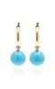 Dangle Earrings Bohemian Classic Stainless Steel Ear Ring 14Mm Blue Stone Women'S 10 Colors Baroque Charm Wholesale 2024
