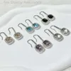 Designer david yurma jóias 925 prata esterlina luz luxo torcido brincos de rosca com brincos de diamante quadrado para venda rápida