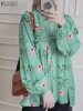 Одежда Zanzea Vintage с длинным рукавом Florla Printed Blous