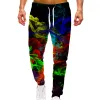 Pantaloni unisex pattern 3d arcobaleno jogger stampata stampa di moda pantaloni per pantaloni grafici a fumo casual uomini/donne pantaloni della tuta con coulisse