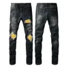 Designer Jeans for Mens Jeans scheurde Hip Hop High Street Hiking Pant Pant Pantalones Vaqueros Para Hombre Motorfiets Borduurwerk Close Slim Fit Jeans Men88