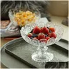 Yemek tabakları yaratıcı kabartma cam meyve kasesi nordic modern yüksek ayaklar şeker atıştırmalık kurutulmuş tatlı tabak sehpa masası süsleme d dhpsi