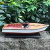 Decorative Objects Figurines Sunchamo Mediterranean Style Wooden Sailboat Model Ornaments Ocean Decoration Yacht Speedboat Handicraft Gift Accessories Modern