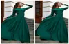 Vestido De Noite Longo 2018 Elegant Dark Green Evening Dresses Long Sleeve Gowns Modest Long Prom Gowns3098887