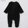 Footies حديثي الولادة ملابس الأطفال الأطفال في Velor rompers Black Footies Velor Clothes Baby Long Sleeves Romper for Boy and Girl Wear 0-24 Month YQ240306