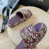 Designer Women Woven Metal Letter Beach Leisure Outdoor Brand Classic Fashion Slipers Sandali piatti