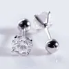 Bijoux en or boucles d'oreilles k-gold femmes boucles d'oreilles en or blanc 18 carats couleur Vvs Moissanite diamant boucles d'oreilles goujons